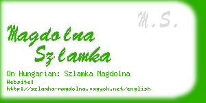 magdolna szlamka business card